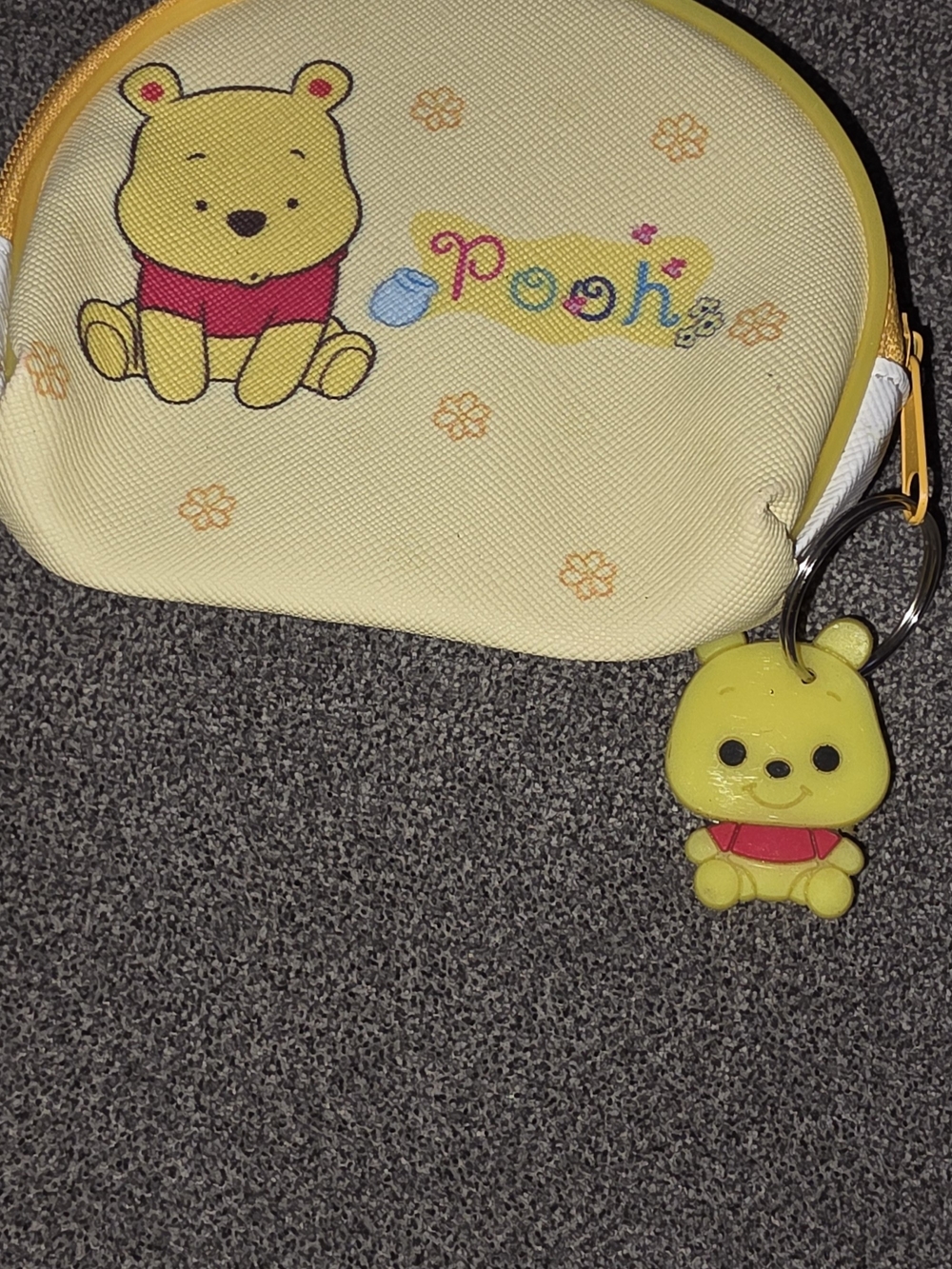 Winnie the Pooh Yellow Kids Coin Purse with Keychain